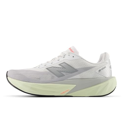 New Balance Women's FuelCell Rebel V5 Running Shoe, Raincloud/White/Mineral, 8.5 M