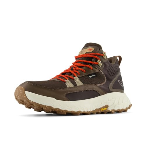 Men's New Balance Fresh Foam X Hierro Mid GTX v1 Trail Shoes in Dark Mushroom/Black Coffee/Neo Flame product image