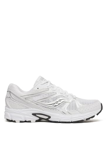 Saucony Unisex Ride Millennium Sneaker, White/Silver, 8.5