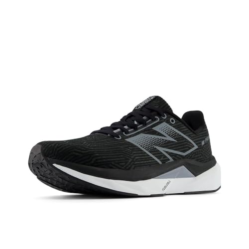 New Balance Men's FuelCell Propel V5 Running Shoe, Black/White/Steel, 10