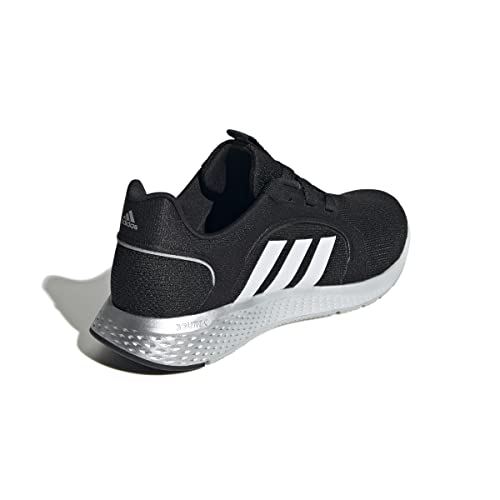 adidas Women's Edge Lux 5 Running Shoe, Core Black/White/Matte Silver, 6