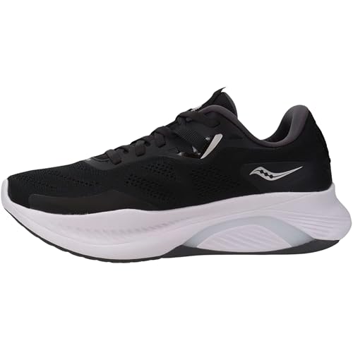 Saucony Men's Guide 15 Sneaker, Black/White, 9