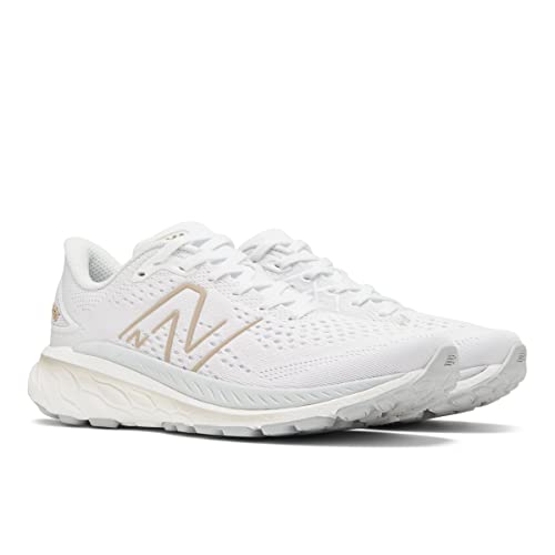 New Balance Women's Fresh Foam X 860 V13, White/Light Aluminum, 5 Wide