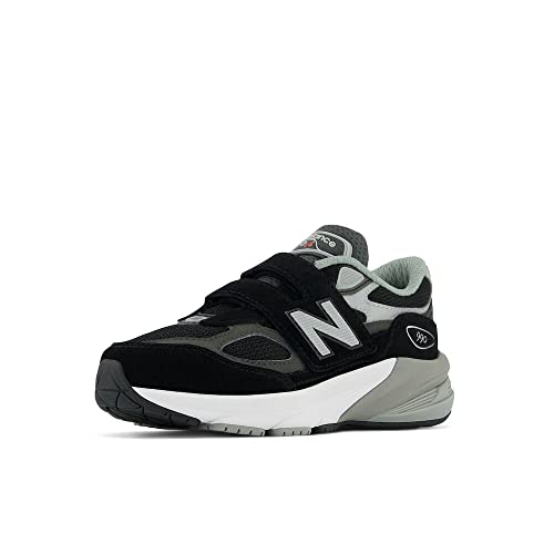 New Balance Kid's 990 V6 Sneaker, Black/Silver, 9 Medium US
