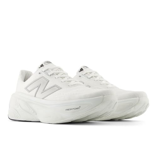 New Balance Men's Fresh Foam X More V5 Running Shoe, White/Reflection/Silver Metallic, 12 M