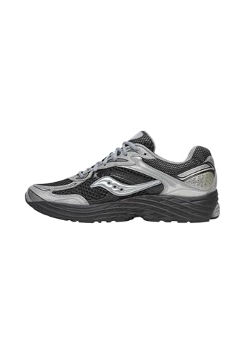 Saucony Unisex ProGrid Omni 9 Sneaker, Black/Silver, 8.5 Medium