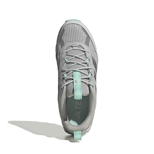 adidas Women's Terrex Rockadia Trail Running, Clear Mint/Grey/Silver Metallic, 8