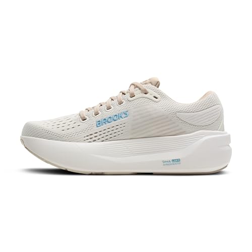Brooks Women’s Ghost Max 3 Neutral Running & Walking Shoe - Coconut/Chateau Grey/Blue - 8 Medium