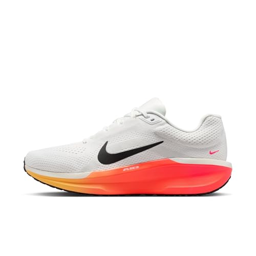 Nike Men's Winflo 11 Road Running Shoes, Summit White/Black-Bright Crimson, 9.5