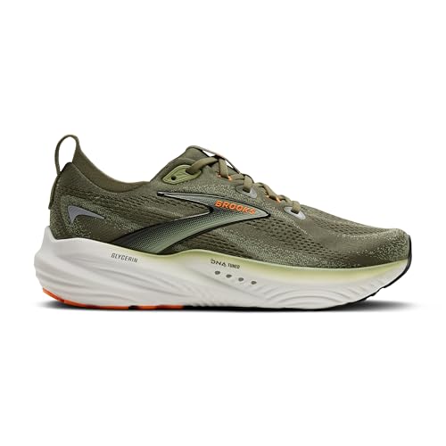 Brooks Men’s Glycerin 22 Neutral Running Shoe - Dusty Olive/Tea/Orange - 10 Medium