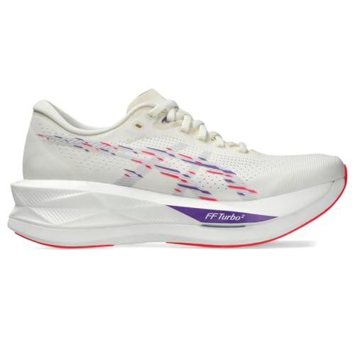 ASICS Women's SONICBLAST Running Shoes, 8, Cream/Blue Fade