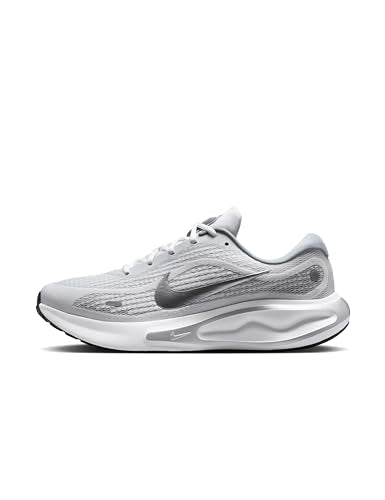 Nike Men's Journey Run Road Running Shoes, White/Metallic Silver-Black-Ashen Slate, 9