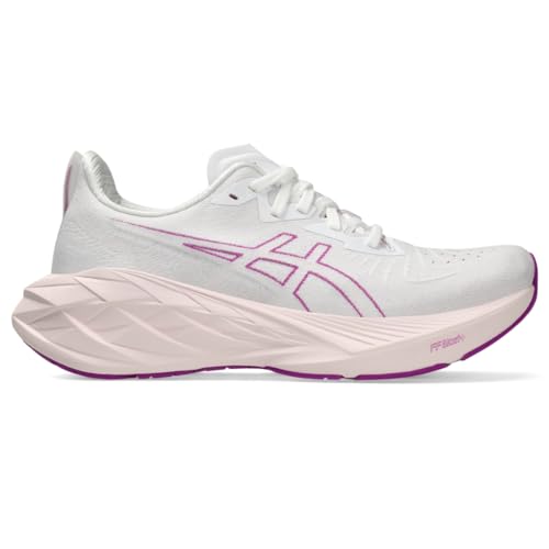 ASICS Women's NOVABLAST 4 D Running Shoes, 11, White/Soothing SEA