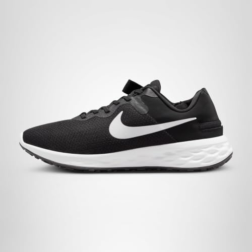 Nike Men's Revolution 6 FlyEase Next Nature Easy-On-and-Off Road Running Shoes (8, Black/Iron Grey/White)