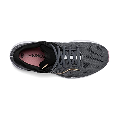 Saucony Women's Running Shoes, Guide 14, Charcoal/Rose, 12