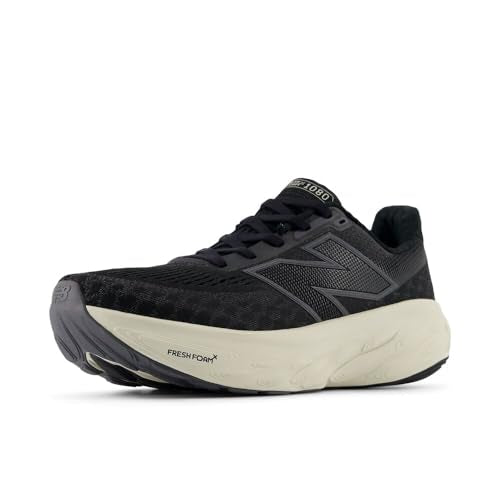 New Balance Women's Fresh Foam X 1080 V14 Running Shoe, Black/Phantom/Sea Salt, 8 M