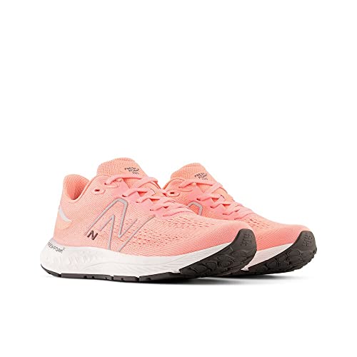 New Balance Kid's Fresh Foam X 880 V12 Lace-Up Running Shoe, Grapefruit/Metallic Silver, 6 M Big Kid