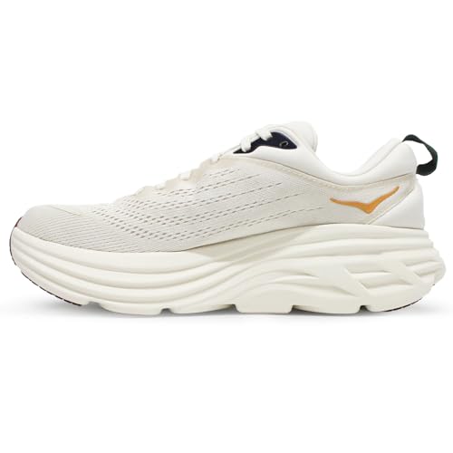 HOKA Mens Bondi 8 Textile Oat Milk Alabaster Trainers 11.5 US