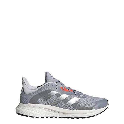 adidas Womens Solar Glide 4 ST Halo Silver/Crystal White/Solar Red 8