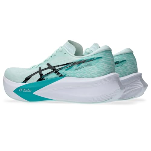 ASICS Women's Magic Speed 4 Running Shoes, 9, Soothing SEA/Black