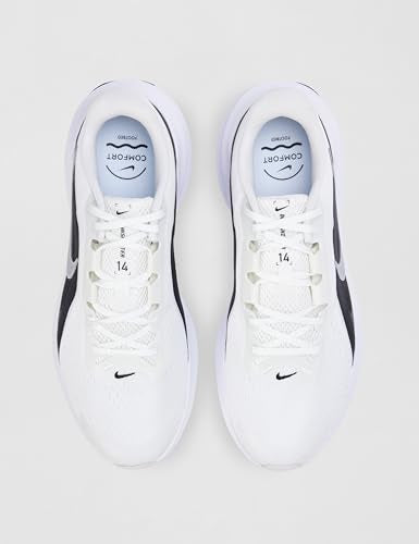 Nike Men's Downshifter 14 Road Running Shoes, Summit White/Metallic Silver-Black-White, 11