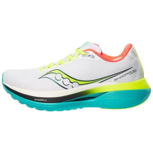 Saucony Men's Endorphin Trainer Sneaker, White/Mutant, 10