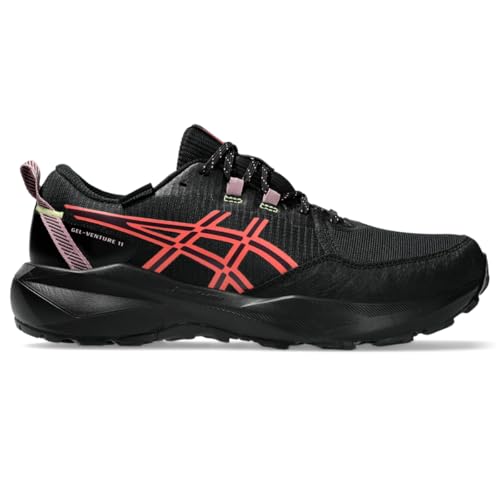 ASICS Women's Gel-Venture 11 Waterproof Running Shoes, 7.5, Black/Watermelon