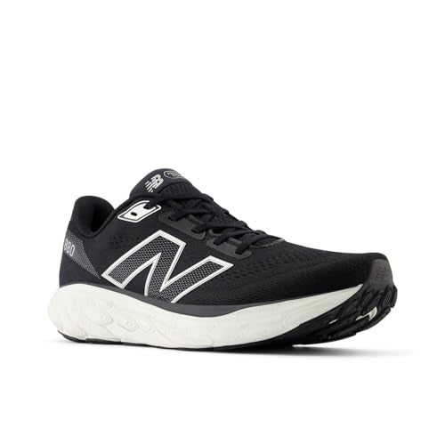 New Balance Men's Fresh Foam X 880 V14 Running Shoe, Black/Sea Salt/Silver Metallic, 7.5 M