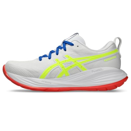 ASICS Women's Gel-Cumulus 27 ATC Running Shoes, 5, White/Safety Yellow