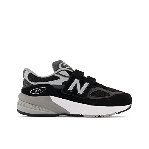 New Balance Kid's 990 V6 Sneaker, Black/Silver, 9 Medium US