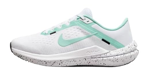 Nike Winflo 10 Women's Road Running Shoes (White/Black/Emerald Rise FN7106-100, US Footwear Size System, Adult, Women, Numeric, Medium, 6)