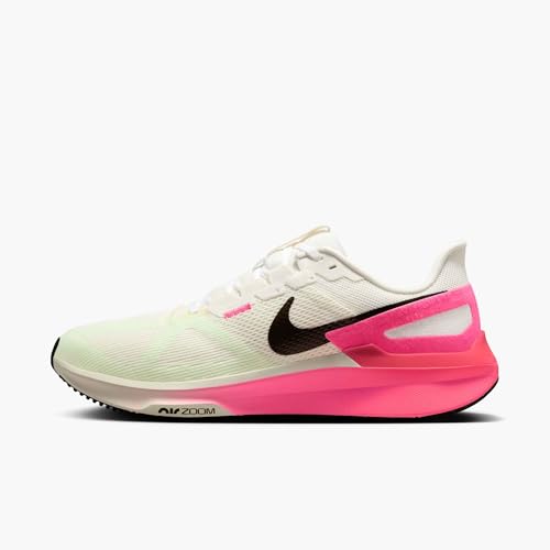 Nike Structure 25 Men's Road Running Shoes (IB7451-100, Sail/Hyper Pink/Bright Crimson/Sequoia) Size 11.5