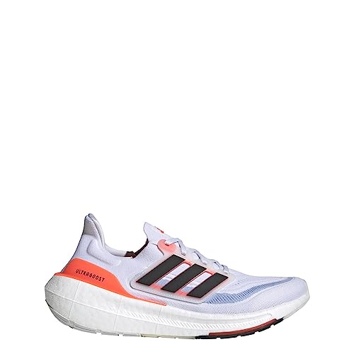 adidas Men’s Ultraboost Light Running Shoes (Ultraboost 23) Running Shoe, White/Black/Solar Red, 15 US Men