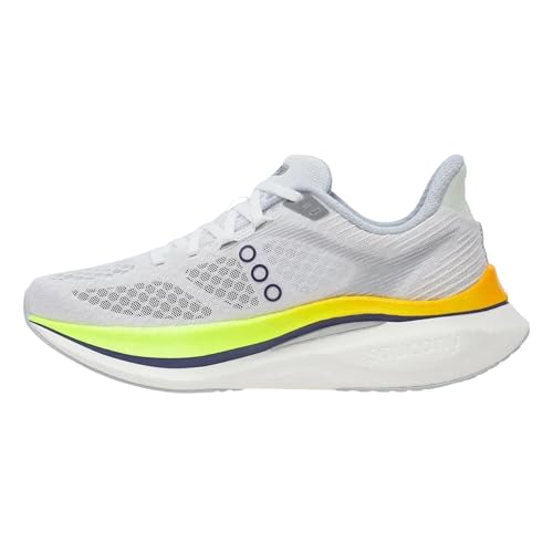 Saucony Women's Endorphin Speed 5 Trail Running Shoe, White/Citron, 8