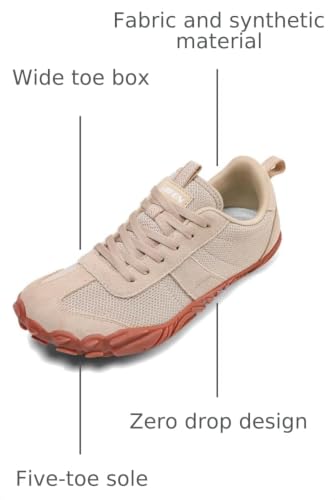 UBFEN Womens Barefoot Shoes Mens Wide Toe Box Zero Drop Minimalist Sneakers