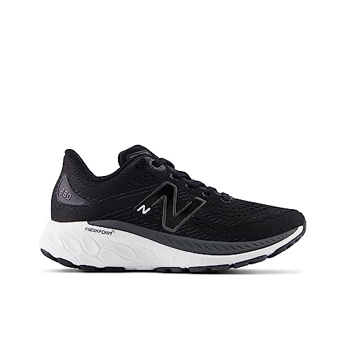 New Balance Kid's Fresh Foam X 860 V13 Running Shoe, Black/White/Magnet, 2 Medium US - product image