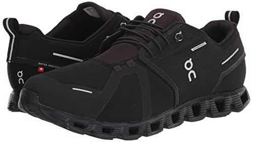 On Men's Cloud 5 Waterproof Sneakers, Black/Black, 9.5
