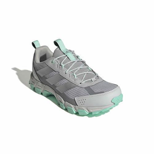 adidas Women's Terrex Rockadia Trail Running, Clear Mint/Grey/Silver Metallic, 9.5