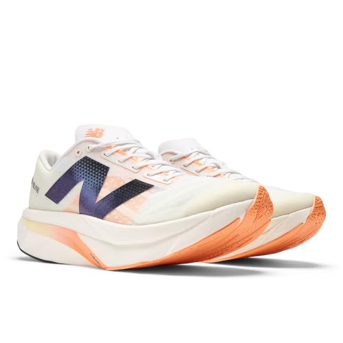 New Balance Men's FuelCell SuperComp Elite V4 Running Shoe, White/Angora/Hot Mango, 14 W