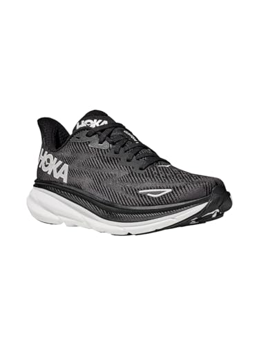 HOKA ONE ONE Clifton 9 Womens Shoes Size 8, Color: Black/White - alternate view 3