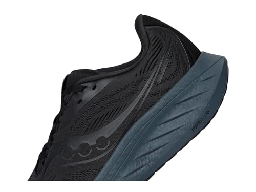 Saucony Men's Ride 18 Sneaker, Black/Shadow, 7