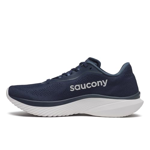 Saucony Men's Kinvara 15 Sneaker, Navy/Silver, 12