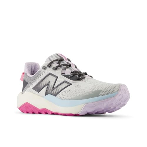 Women's New Balance DynaSoft Nitrel v6 Trail Shoes in Grey Matter/Magnet/Real Pink alternate view 4
