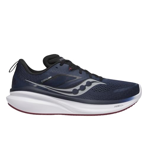 Saucony Men's Omni 22 Sneaker, Navy/Currant, 10