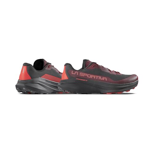 La Sportiva Mens Prodigio 2 Running Shoe, Onyx/Mountain Red, 15