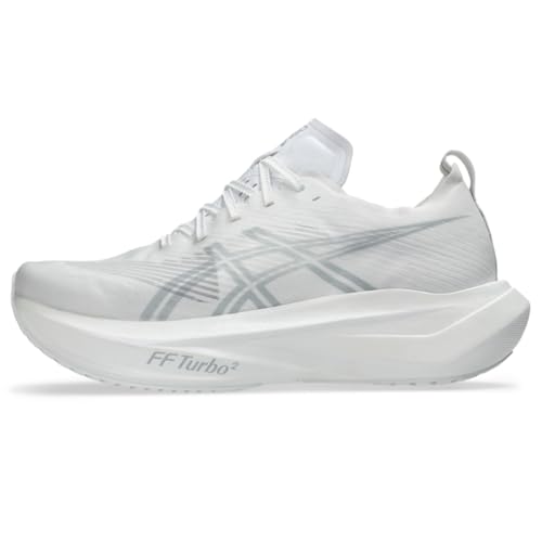 ASICS Unisex MEGABLAST Running Shoes, 10.5M / 12W, White/Piedmont Grey