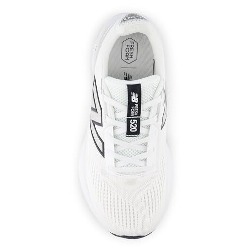 New Balance Women's Fresh Foam 520 V9 Running Shoe, Nb White/Black/Silver Metallic, 6 M
