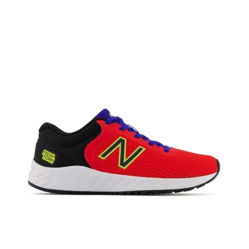 New Balance Kid's Fresh Foam Arishi V2 Lace-up Running Shoe, Neo Flame/Black/Lemonade, 10.5 Little Kid
