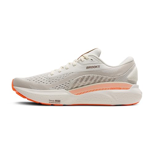 Brooks Men’s Adrenaline GTS 24 Supportive Running Shoe - Coconut/Portabella/Orange - 11 Medium