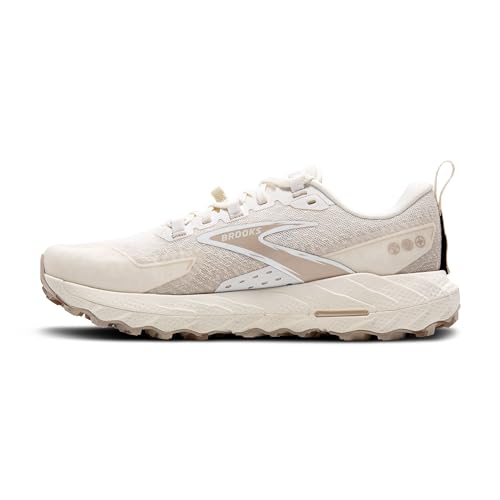 Brooks Women’s Cascadia 18 Mountain Trail Running Shoe - Coconut/Chateau/White - 8 Medium